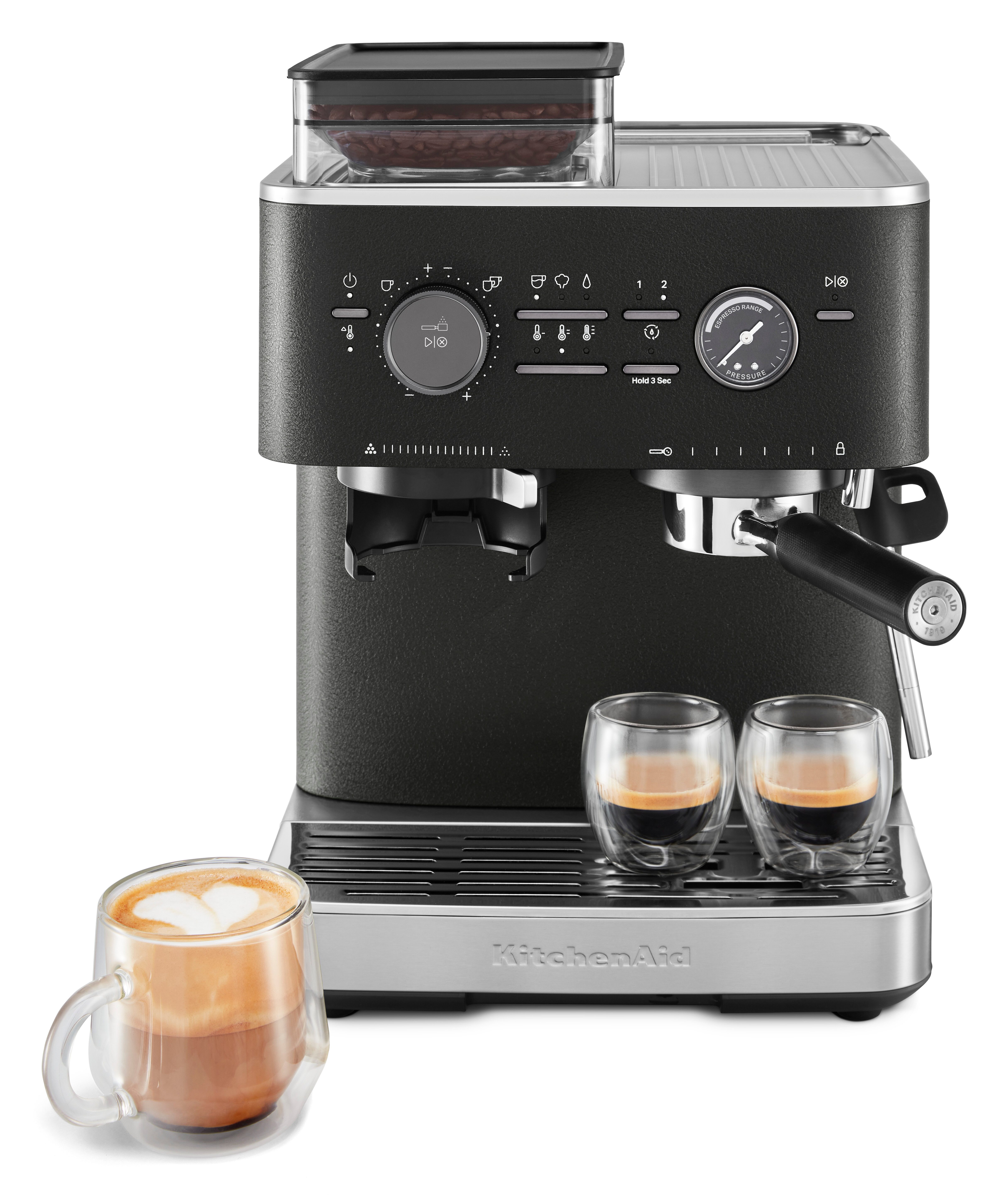 KitchenAid Espressomaschine 5KES6551EBK, Siebträger mit Mühle