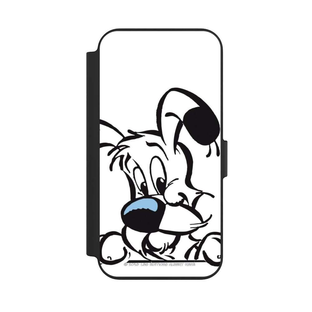 NIVOCASE Handyhülle Offizielles Lizenzprodukt Idefix Comic Idéfix, Apple iPhone 13 Klapphülle Handyhülle aus Kunst Leder NIVOflip schwarz