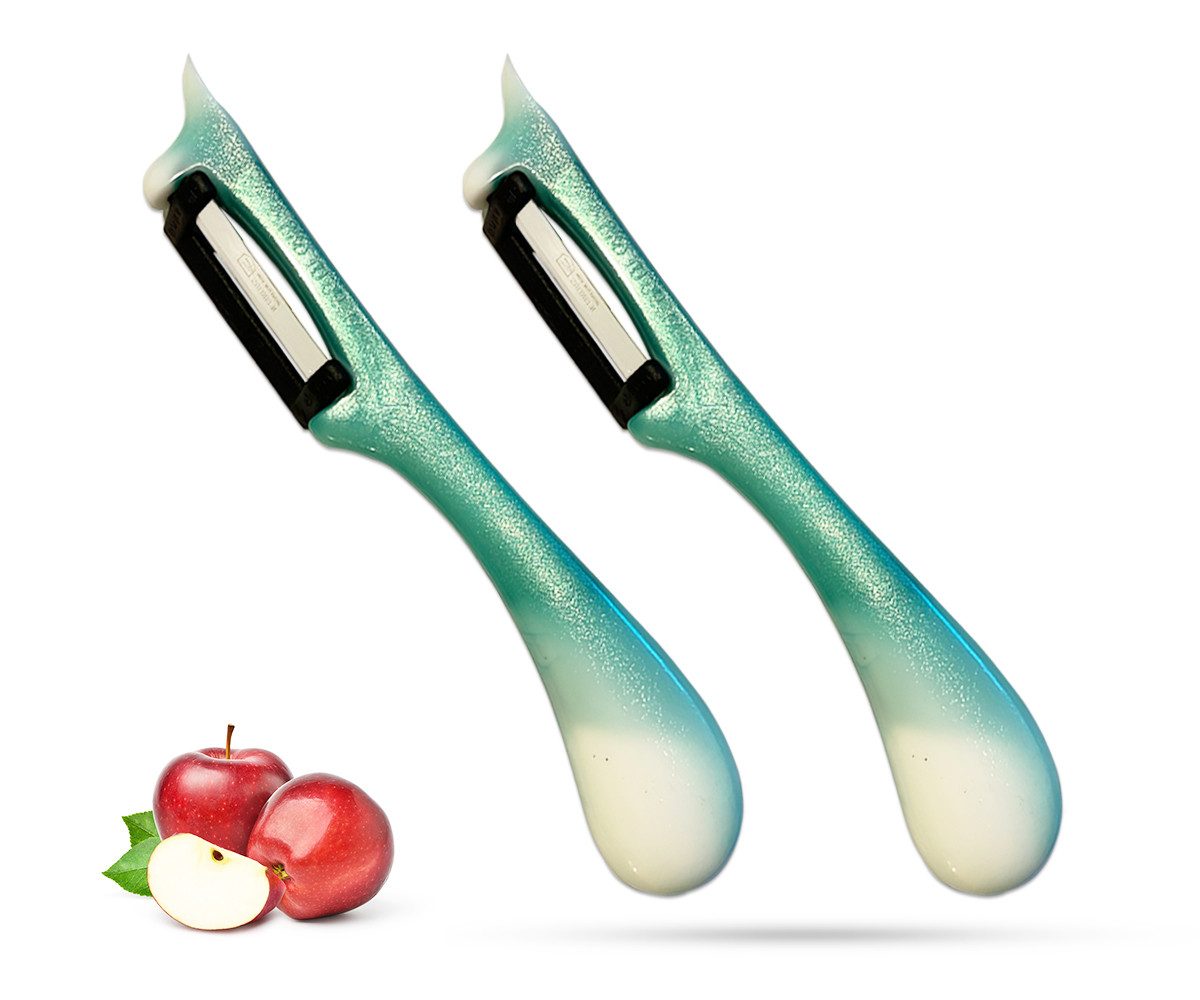 SMI Sparschäler Solingen Sparschäler Gemüseschäler für Küche Kartoffelschäler, (2-tlg., 2 tlg), Rechts- und Linkshänder nach klingen wechseln