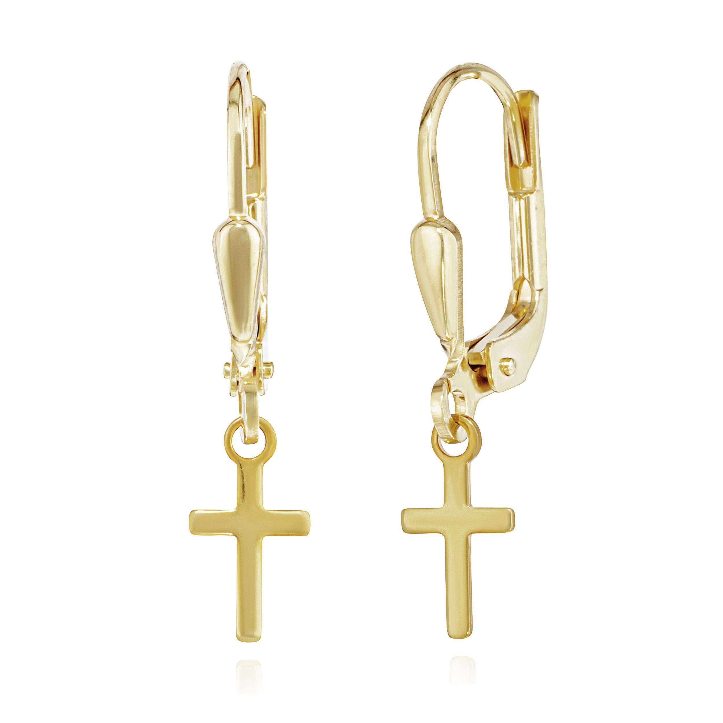 NKlaus Paar Ohrhänger Paar Kreuz Brisur Ohrhänger 333 Gelb Gold 8 Karat 9x5 günstig online kaufen