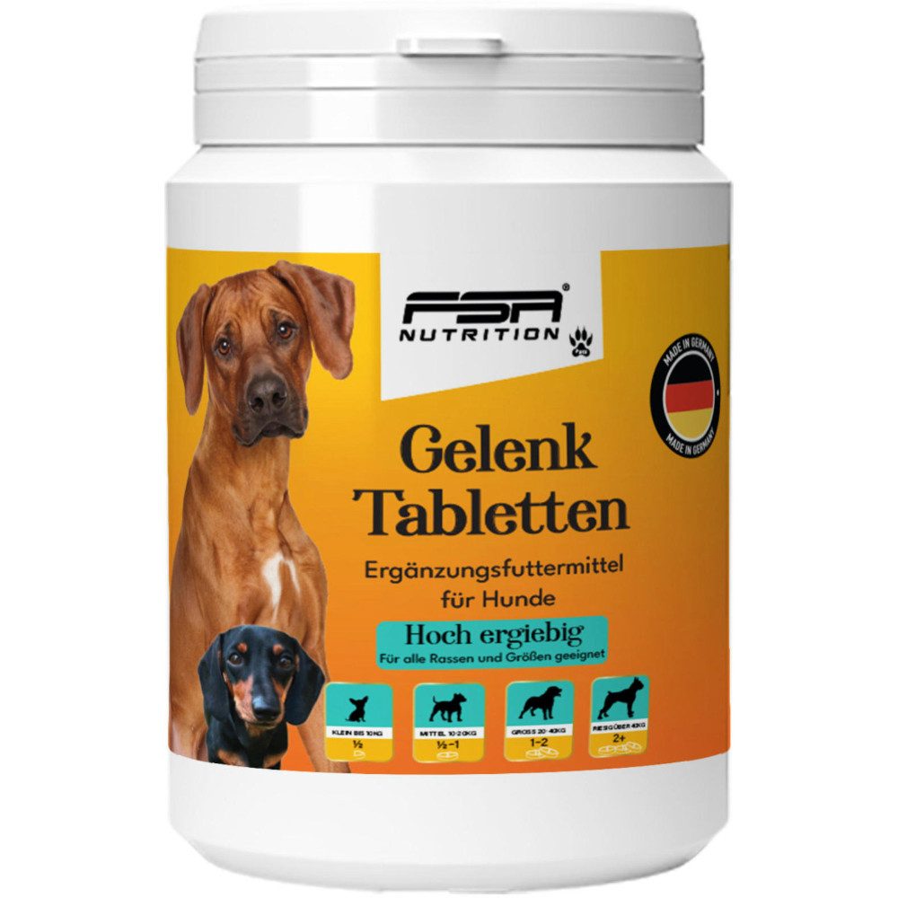 FSA NUTRITION Gelenk Tabletten für Hunde mit MSM, Teufelskralle, Grünlippmuschel, für: Hunde