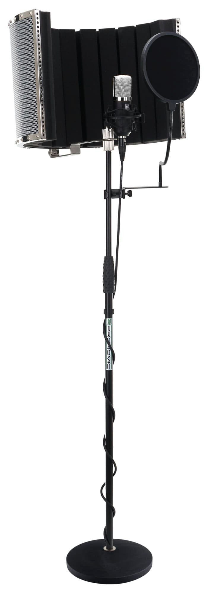 Pronomic Mikrofon CM-22 Studio Großmembranmikrofon (Komplettset Popschutz  schwarz, 6-tlg), Inkl. Ständer, Micscreen, Kabel & Transportkoffer
