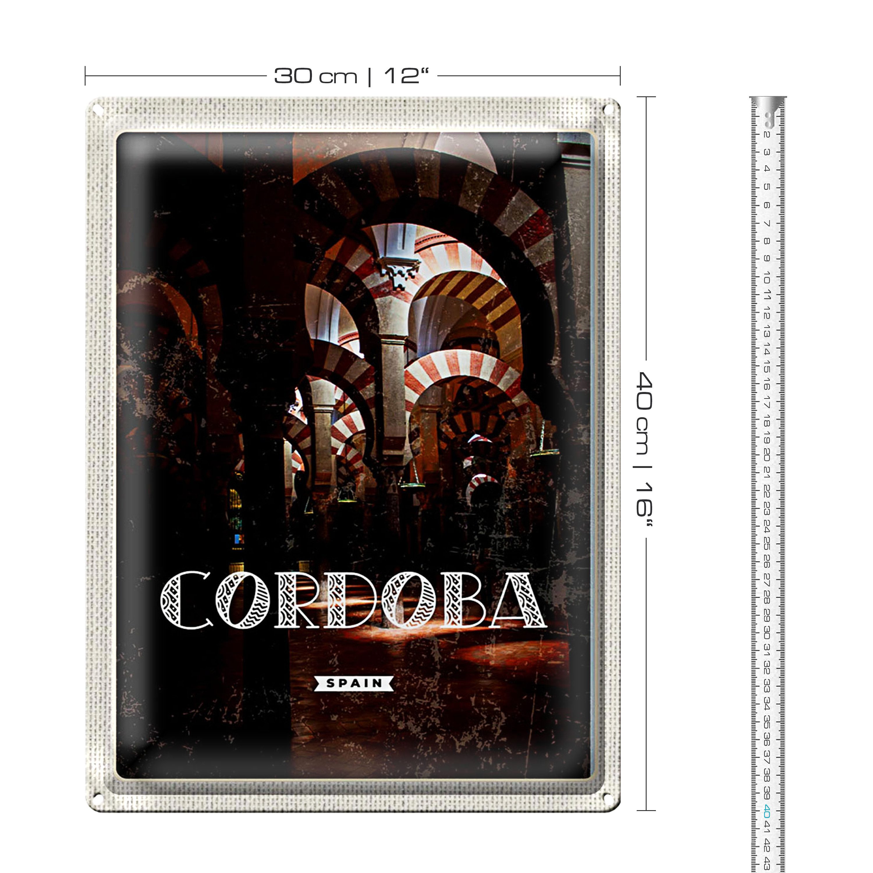 Roomando Metallschild Reise 30x40cm Retro Cordoba Spain römische Stadt
