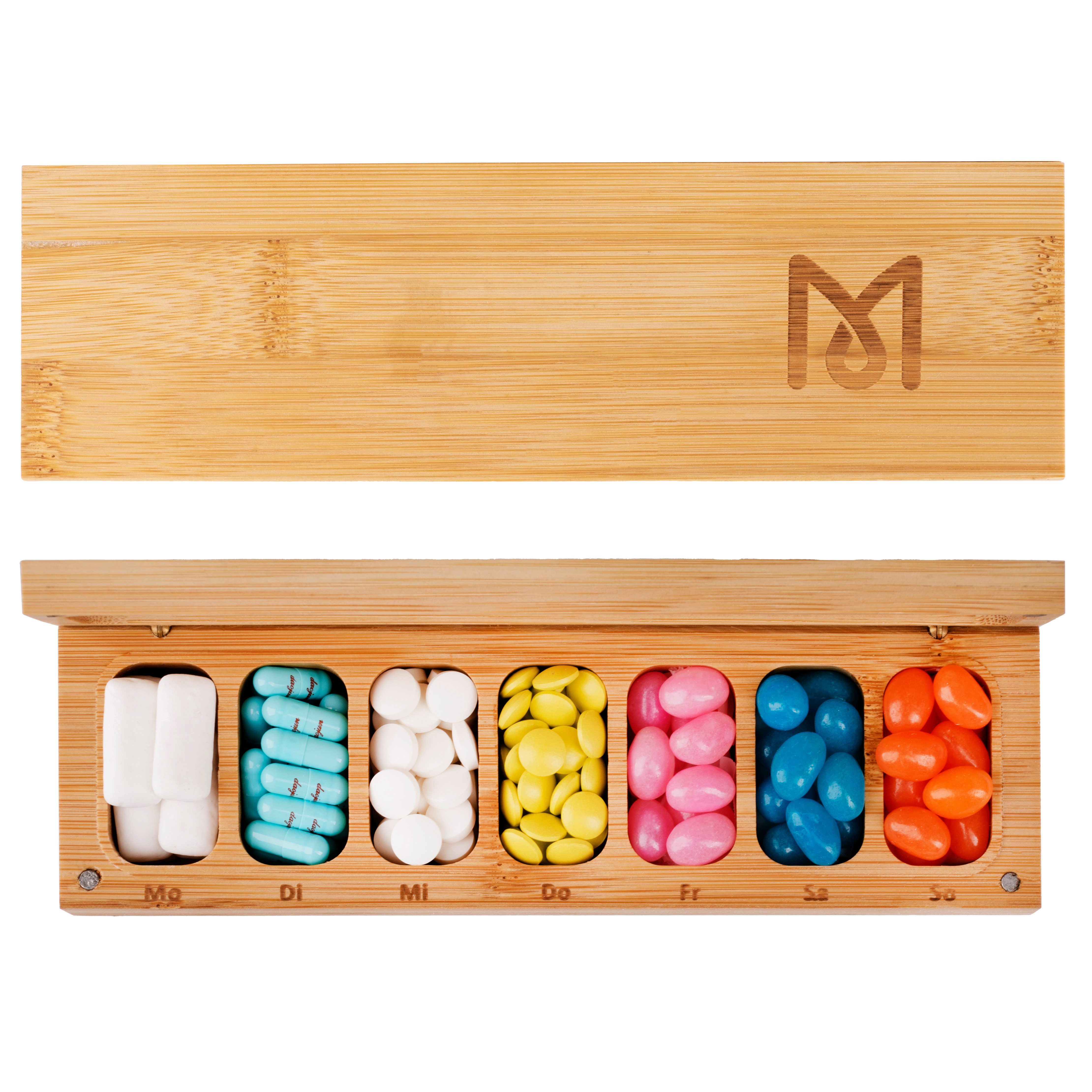 MORRENT Pillendose Tablettenbox 7 Tage - Einfaches Füllen - Medikamentenbox
