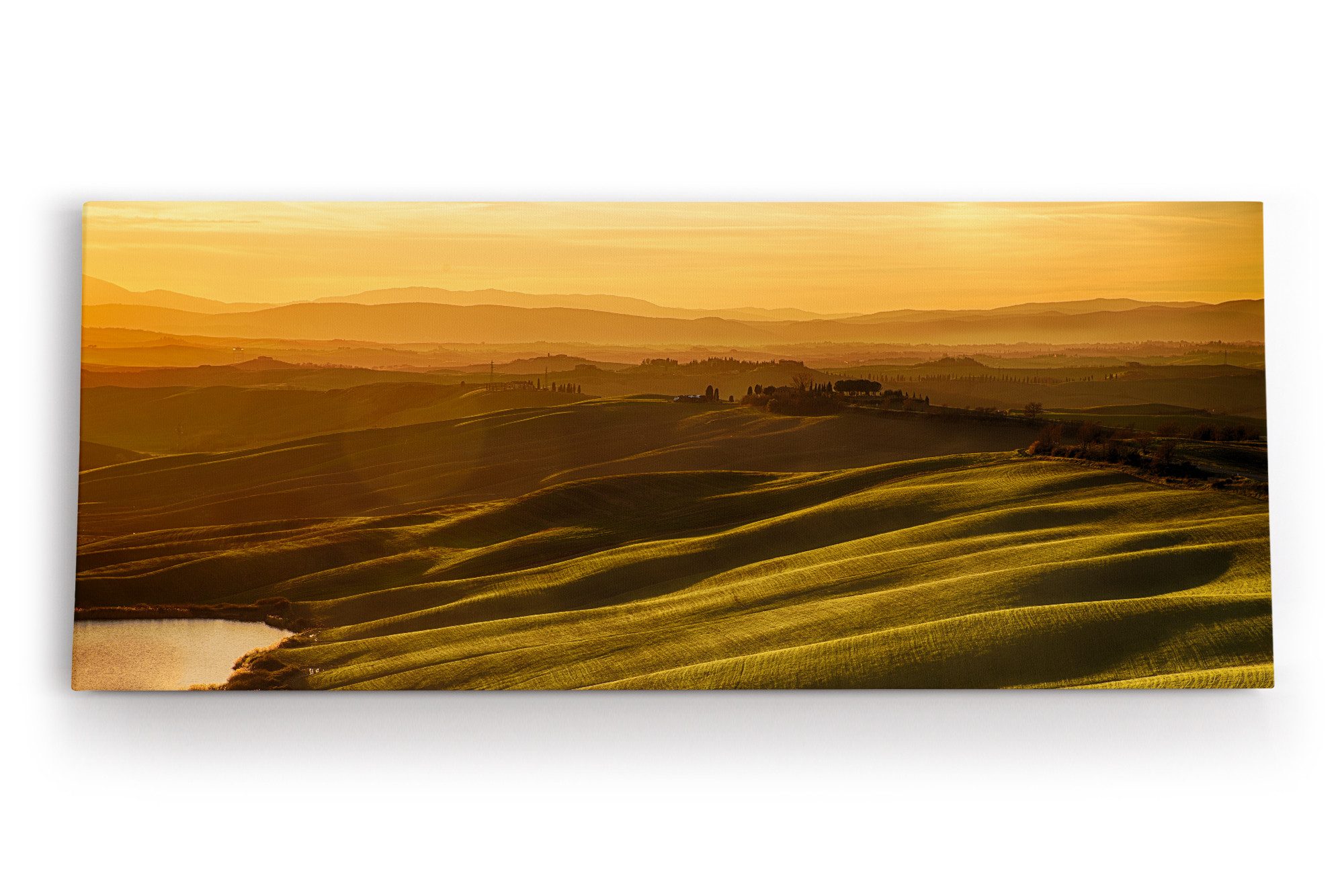 Leinwandbild Landschaftsbild Toskana Italien Sonnenuntergang Natur