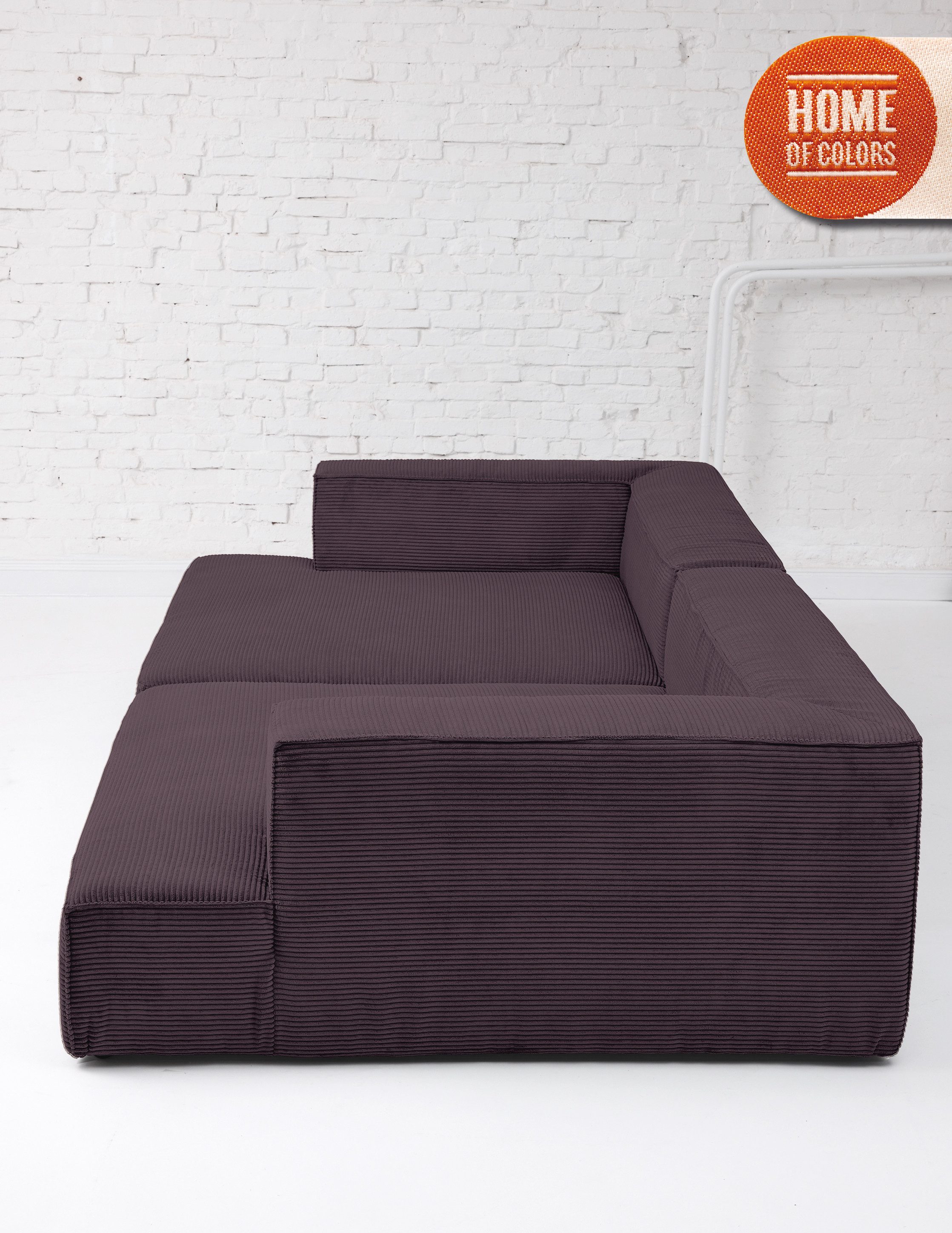 HOME OF COLORS Big-Sofa BIG CUBE – das kubische Megasofa mit extra-tiefem, soften Sitzgefühl, in weichem Cordstoff und vielen schönen Farben