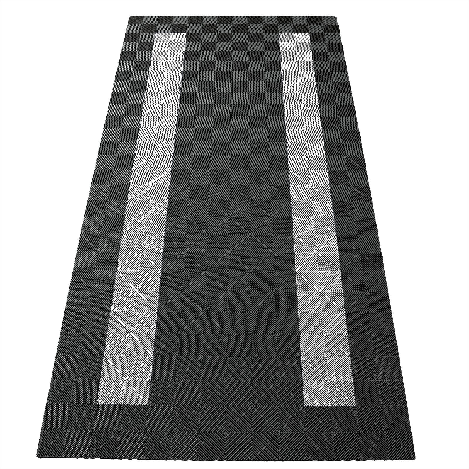 Tenzo-R Bodenfliese Performance Garagenboden Floor 2,8mx5,6m Grau Weiss Set4, grau/weiss