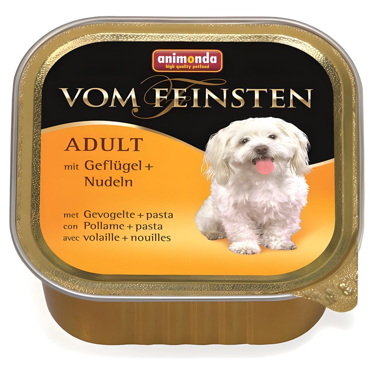 Animonda vom Feinsten Adult mit Geflügel + Nudeln 150 g - 22 Stück, Nassfutter für: Hund