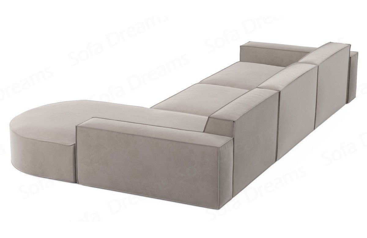 Alegranza Ecksofa Polster Stoffsofa Dreams Couch Design Beige-Mo02 L Sofa Polstersofa Eck kurz Sofa