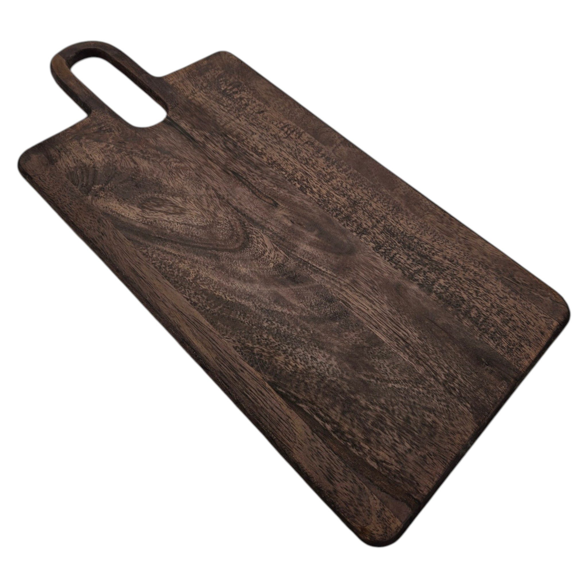 Meinposten Servierbrett Holzbrett Schneidebrett braun 55x25 Dekobrett Kerzenbrett Mangoholz, Mangoholz, mit Griff – Bild 5 von 5