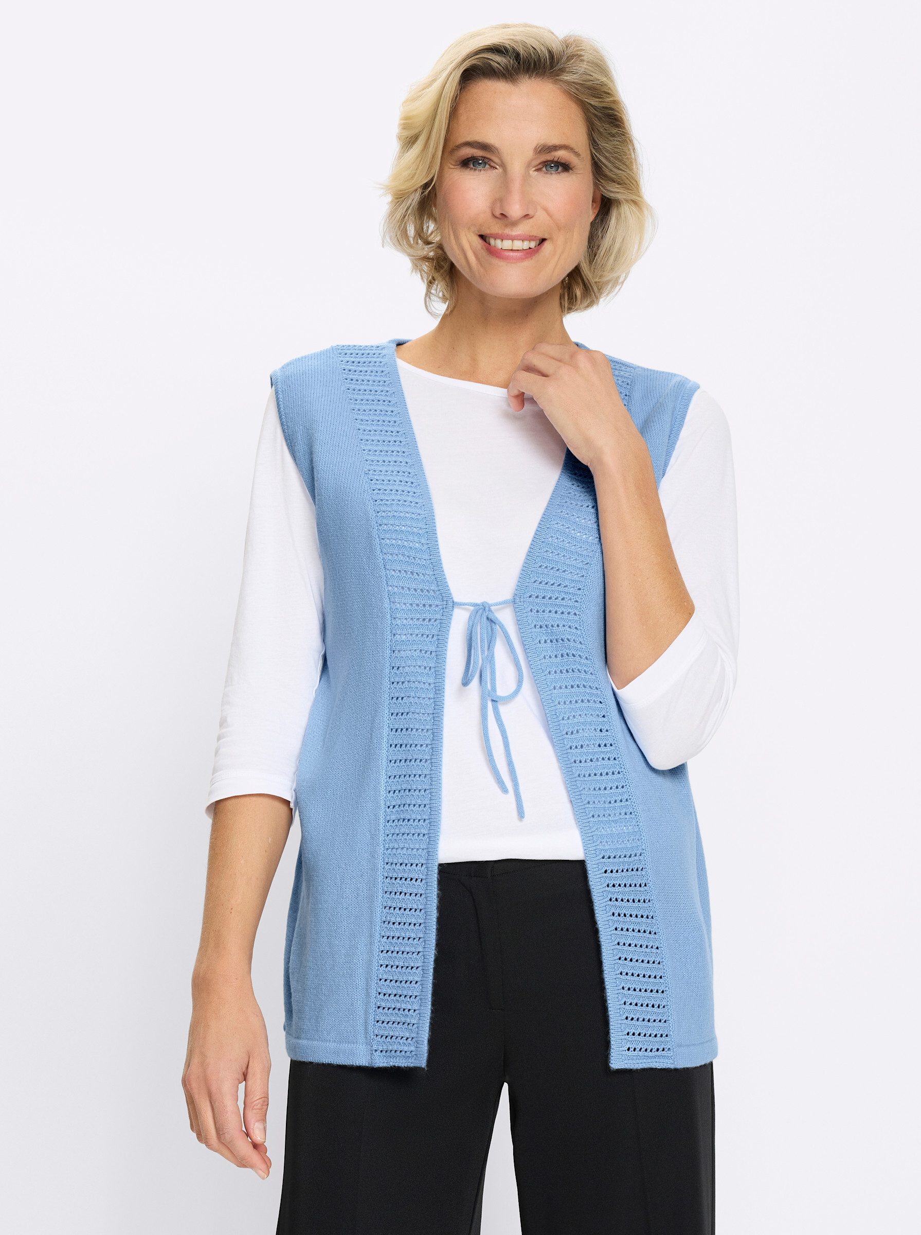 Sieh an! Strickweste Strickweste Ärmellos Jersey, Ajour