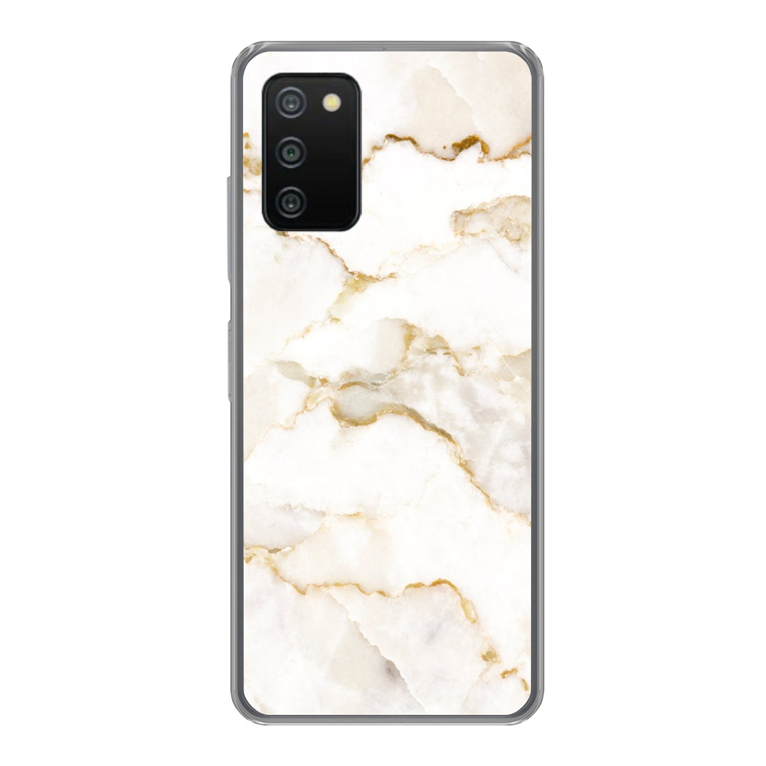 MuchoWow Handyhülle für Samsung Galaxy A03s Marmor - Limette - Gold - Luxus - Marmoroptik, Smartphone-Bumper, Print, Handy Schutzhülle Dünn