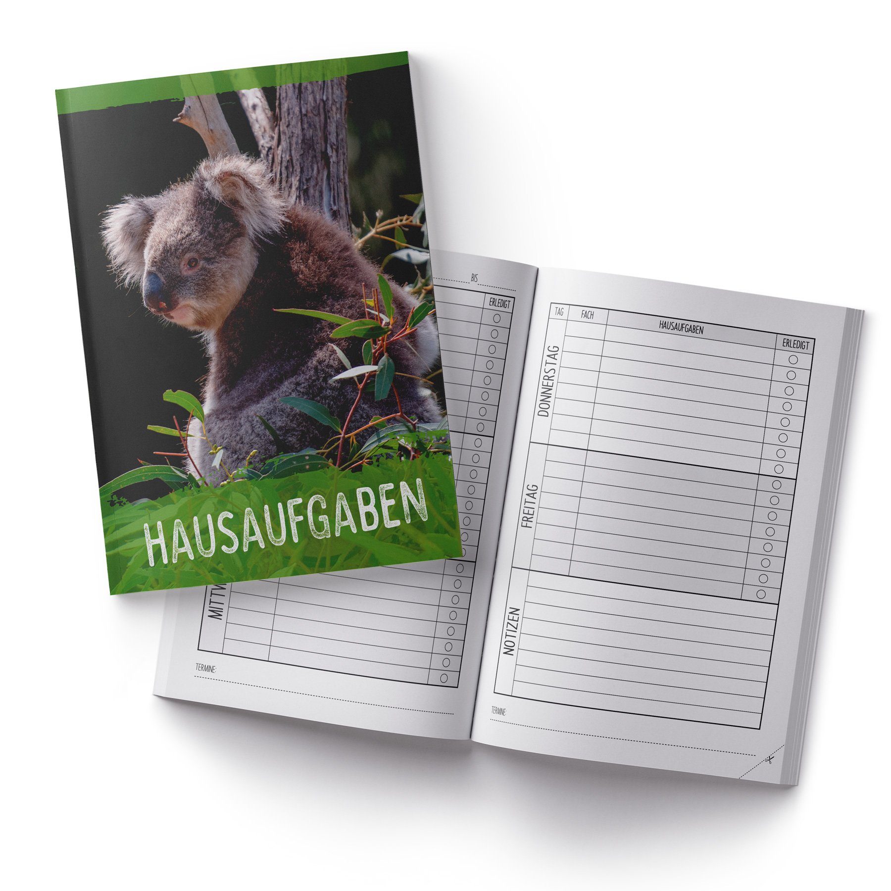 itenga Notizheft itenga Hausaufgabenheft Koala (Motiv 23) DIN A5, 96 Seiten