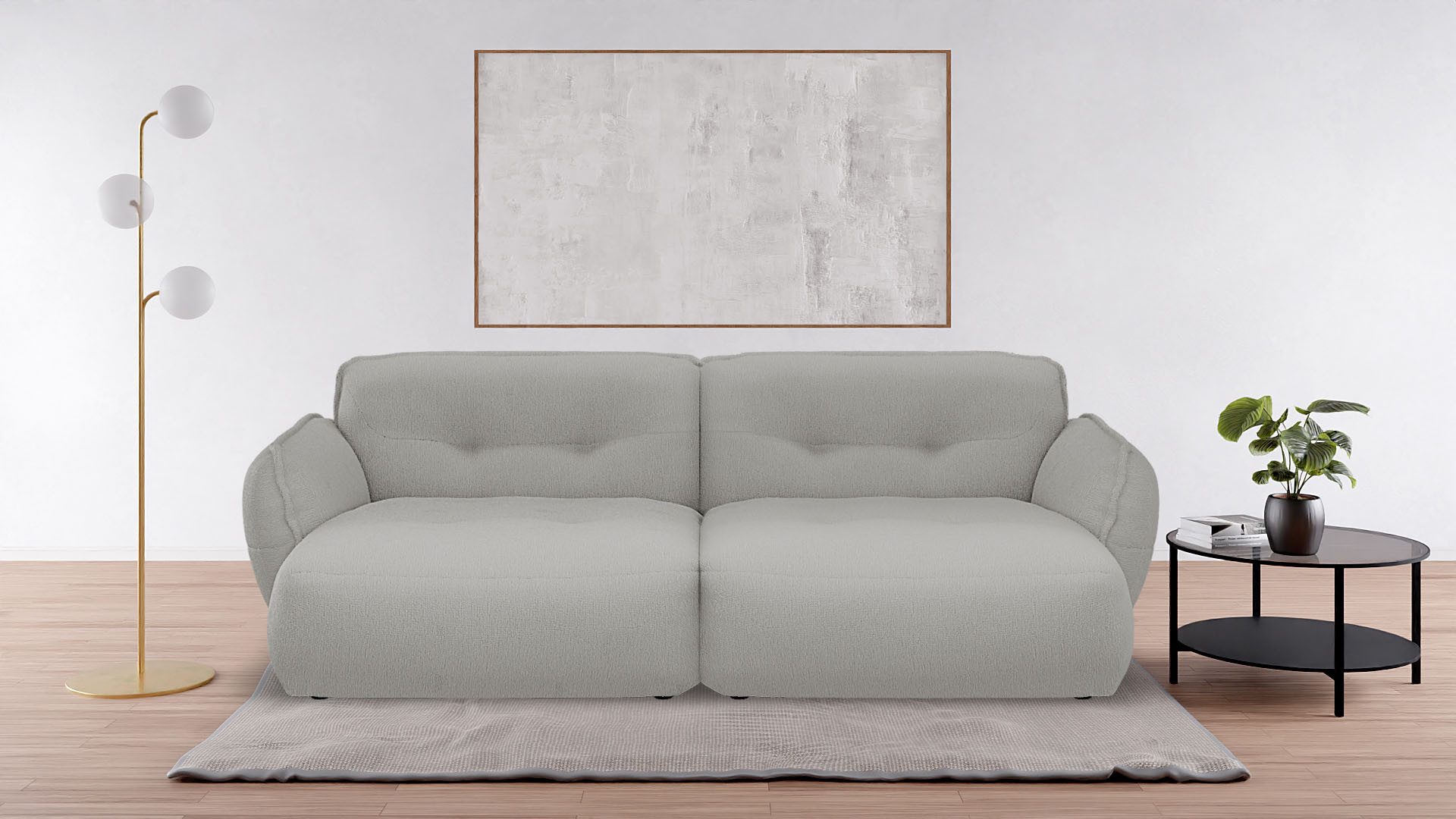 BETYPE Big-Sofa Be Fluffy moderner Love Seat, XXL Sofa, Lese-Sessel, Mega Sofa, Softes Sitzgefühl, moderne Kedernaht, hochwertiger Bezug