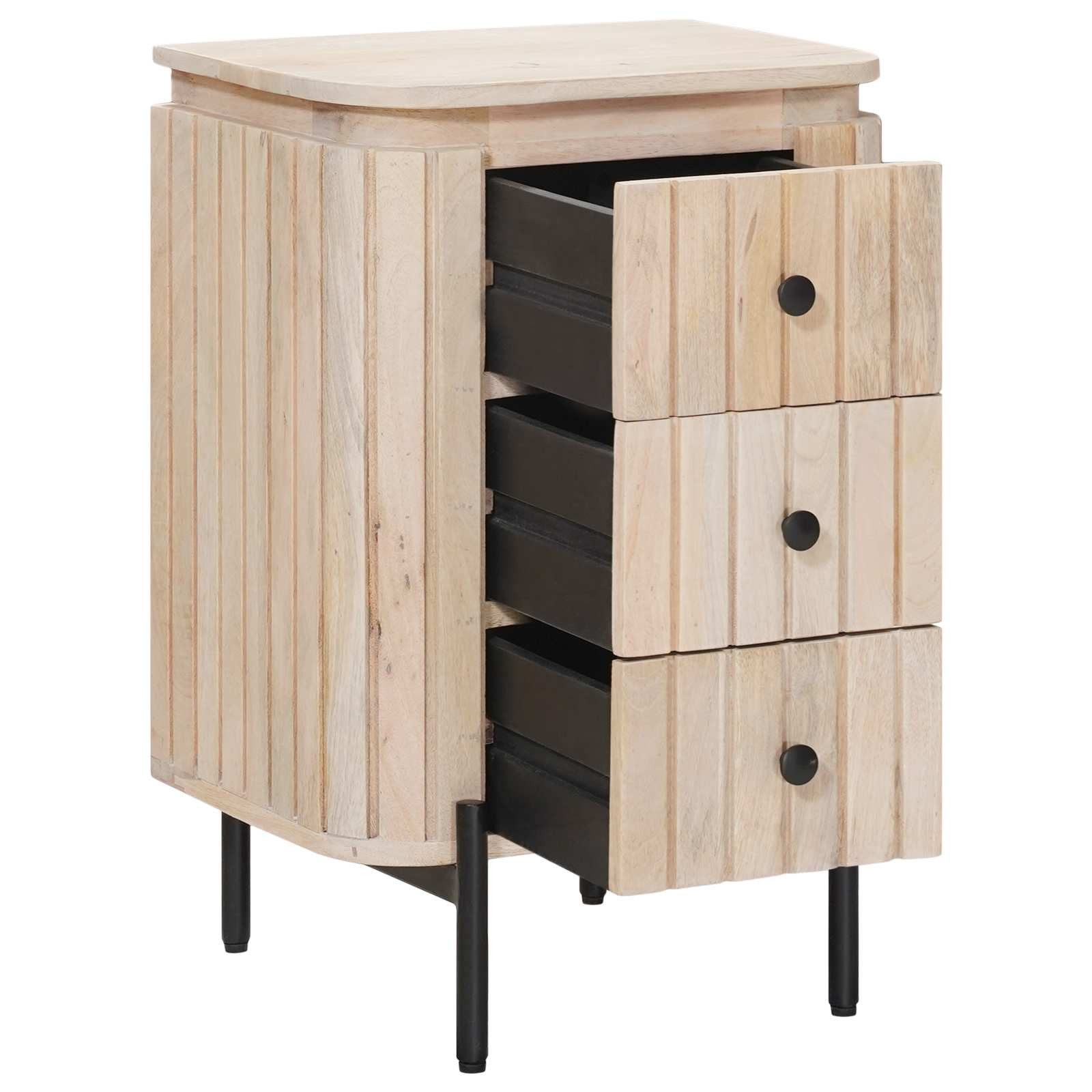 vidaXL Nachttisch Handgefertigter Nachttisch Weiß 40 x 30 x 60 cm (1-St)