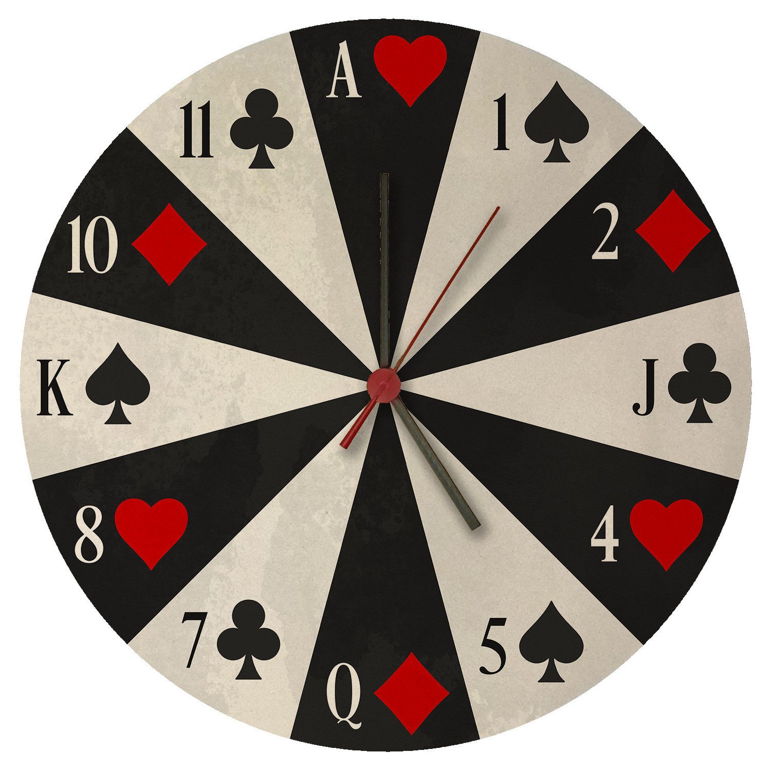 Wanduhr Spielkarten Wanduhr aus MDF