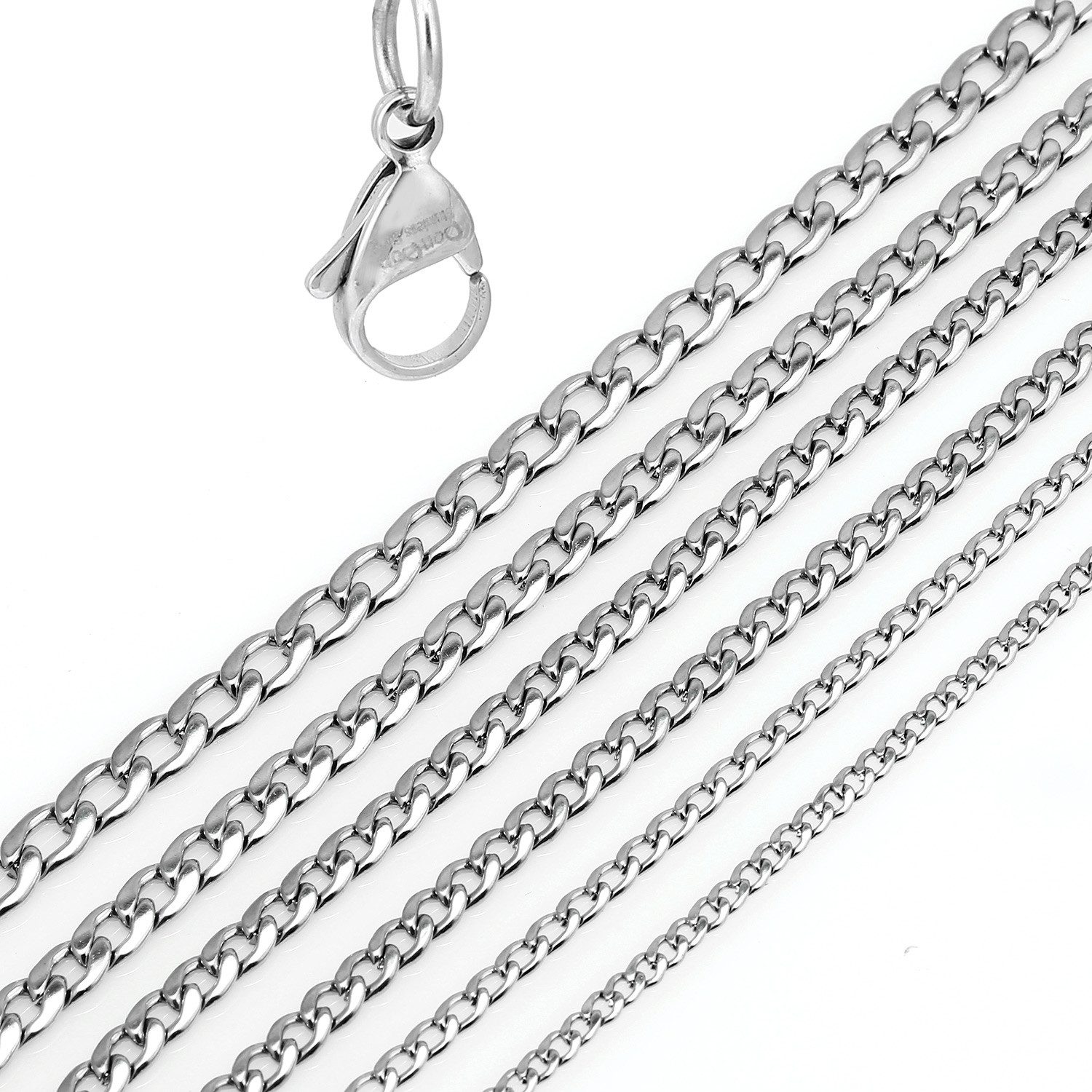 DonDon Panzerkette DonDon® Herren Halskette Panzerkette Edelstahl, Panzerkette aus Edelstahl, für Herren, verschiedene Längen und Breiten