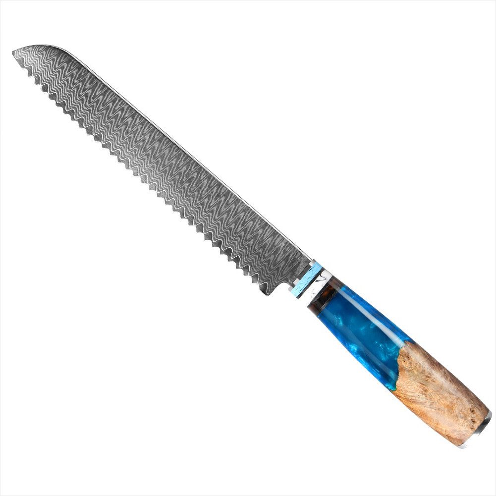 KingLux Damastmesser Küchenmesser Damaszener Stahl Santoku Brot Hackmesser