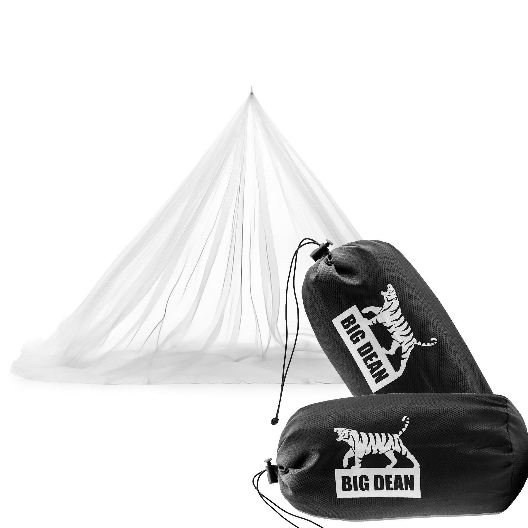 BigDean Moskitonetz XL Set für Reise & Camping – Mobiler Insektenschutz 220x170cm (Set, 2 St., Mückennetz), Insektennetz für Camping & Reisen, umweltfreundlicher Schutz