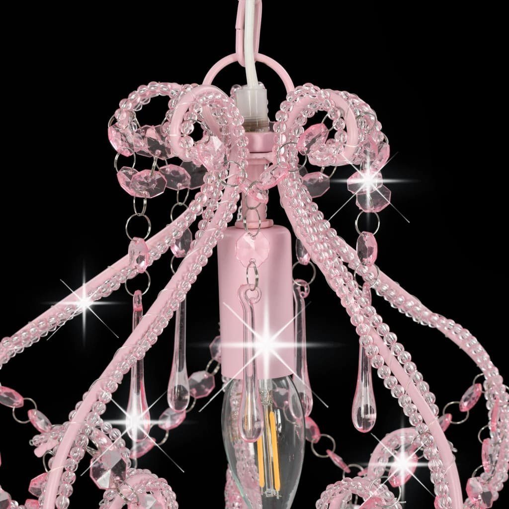 vidaXL E14 mit Rund Rosa Perlen Deckenleuchte Deckenleuchte