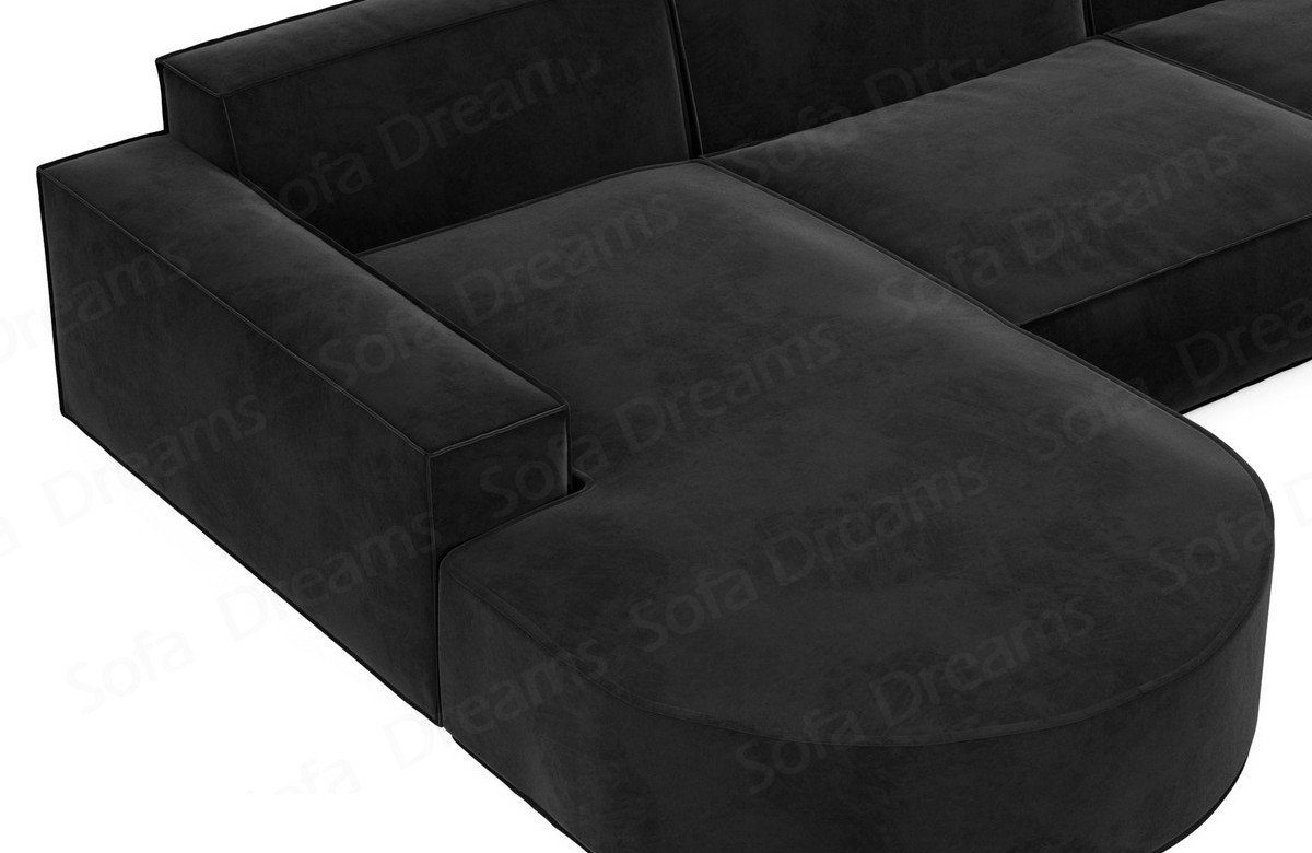 Sofa Dreams Ecksofa kurz L Polster Couch Polstersofa Stoffsofa Sofa Schwarz-Mo95 Eck Alegranza Design