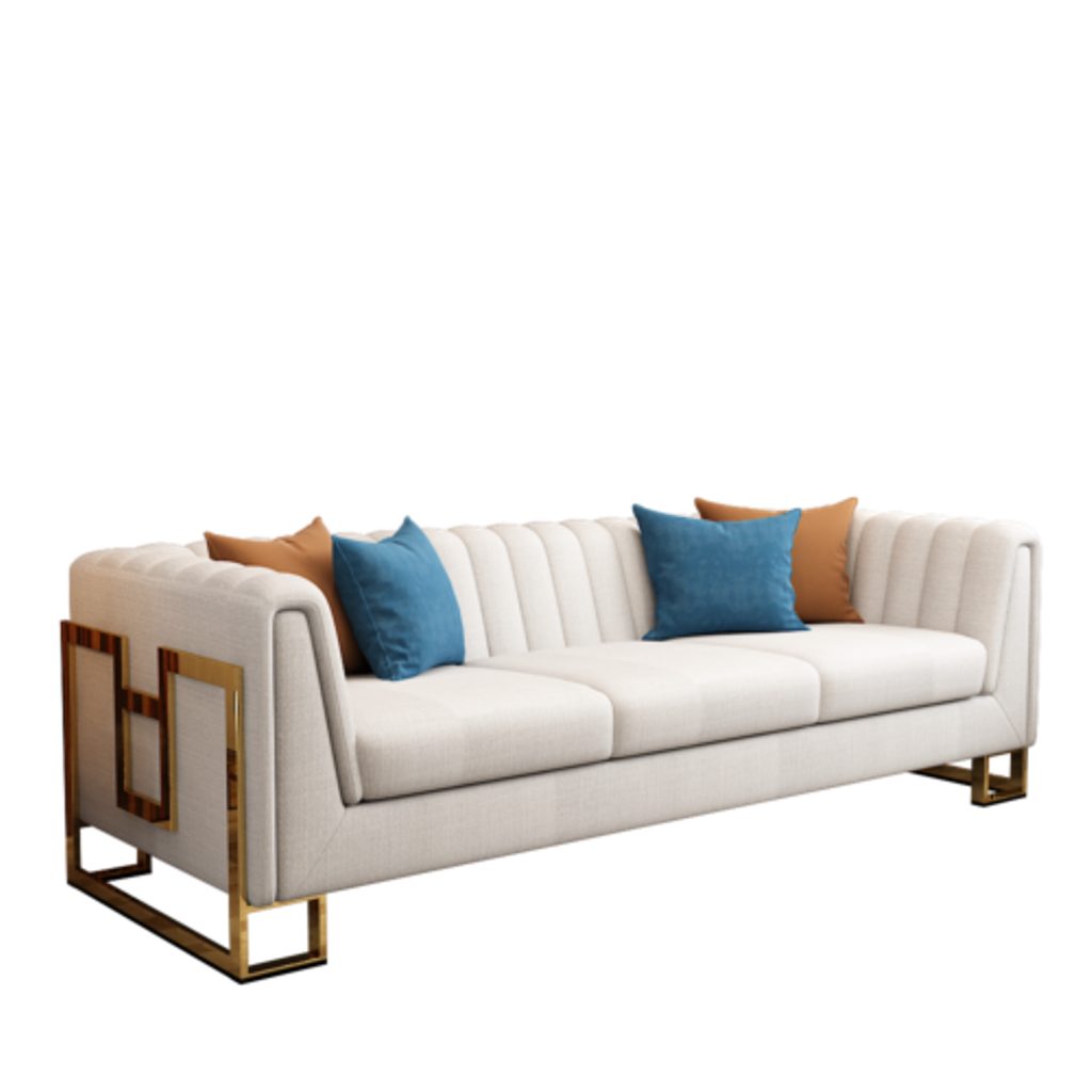 JVmoebel Couch Leder 3+2+1 Luxus Wohnzimmer Edelstahl Garnitur Wohnzimmer-Set, Sitz Set