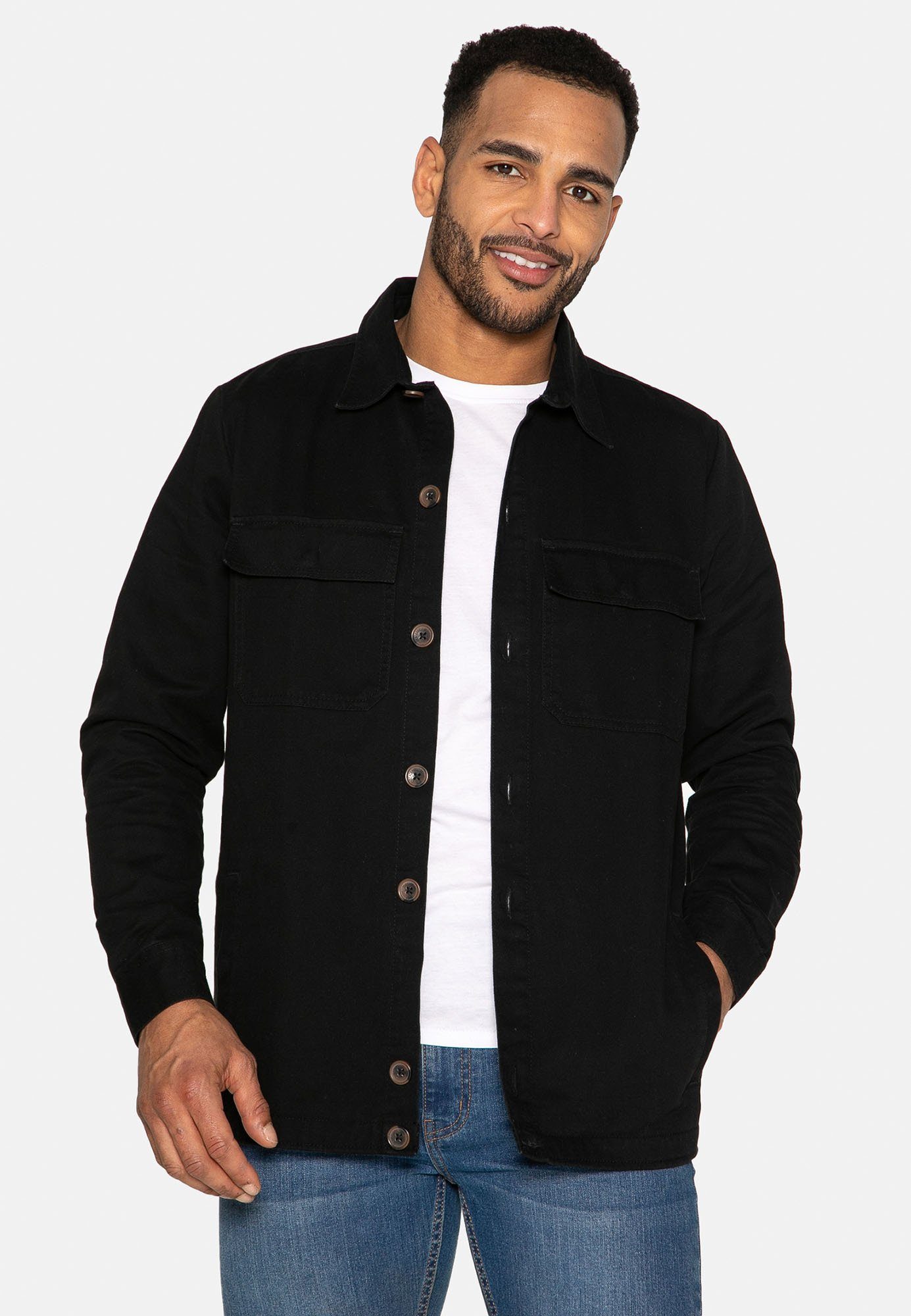 Threadbare Hemdjacke Ozone Black