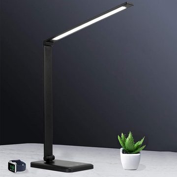 GelldG Schreibtischlampe LED Schreibtischlampe Dimmbar mit USB-Ladeanschluss für Büro Lesen