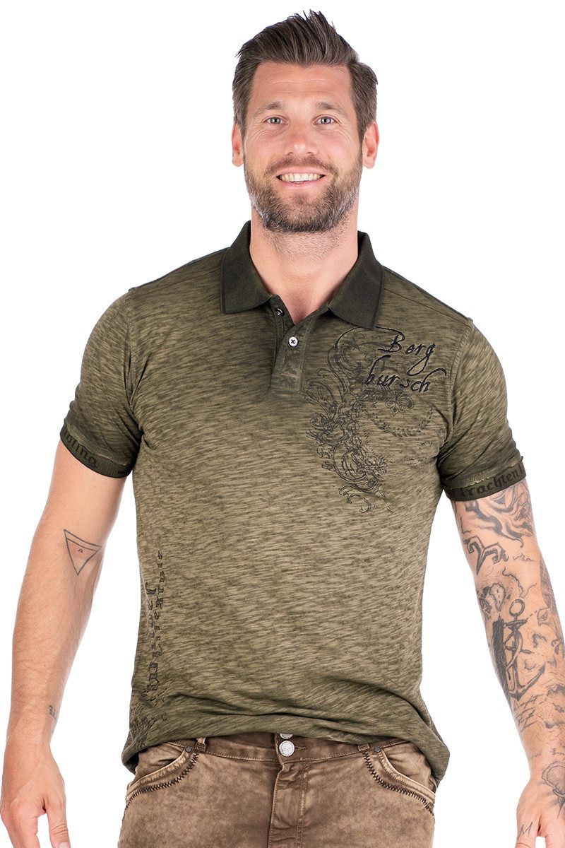 Hangowear Trachtenshirt Trachtenshirt Herren - ASKAN - dunkelgrün