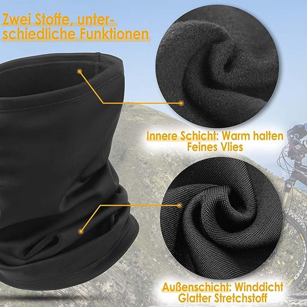 Neckwarmer grau Winddicht GelldG Fleece Loopschal Multifunktionstuch Winter Schal