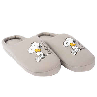United Labels® The Peanuts Домашнє взуття für Damen und Herren Snoopy - Little cutie Grau Hausschuh