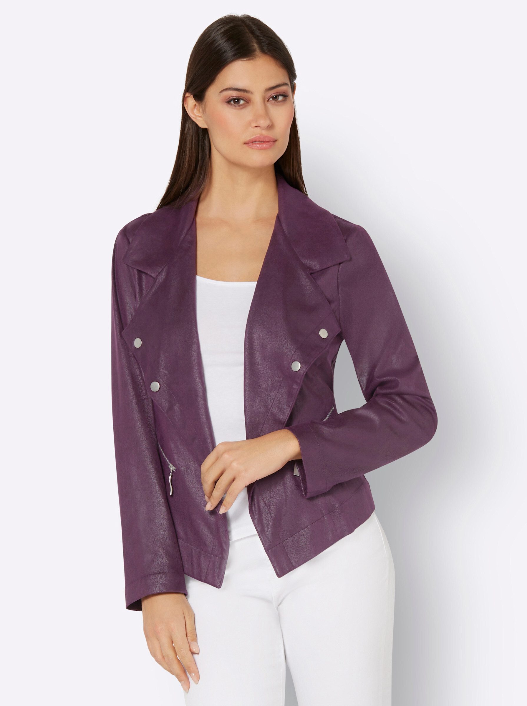 Blusenblazer Lederimitat-Blazer