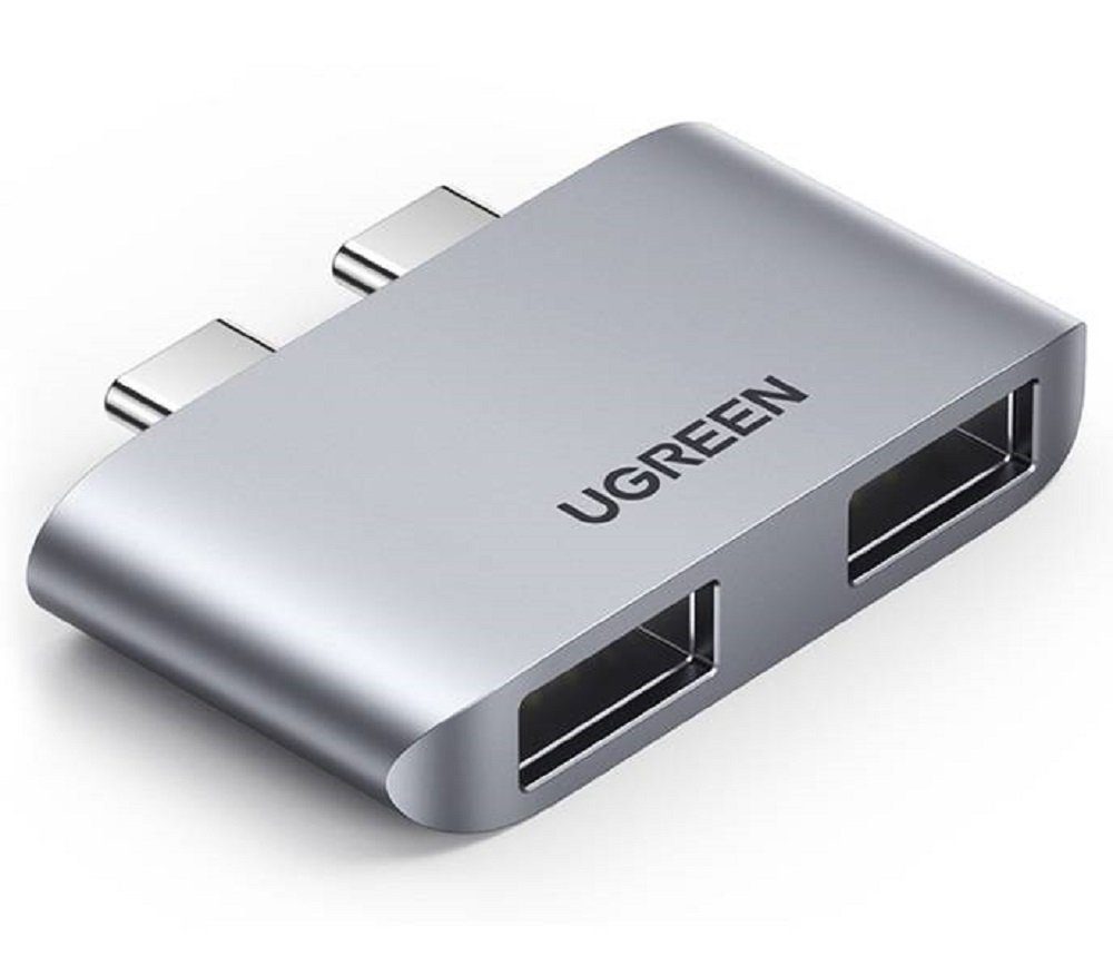 CM413, 2x USB-C to 2x USB 3.1 Adapter Konverter Splitter USB HUB grau HUB