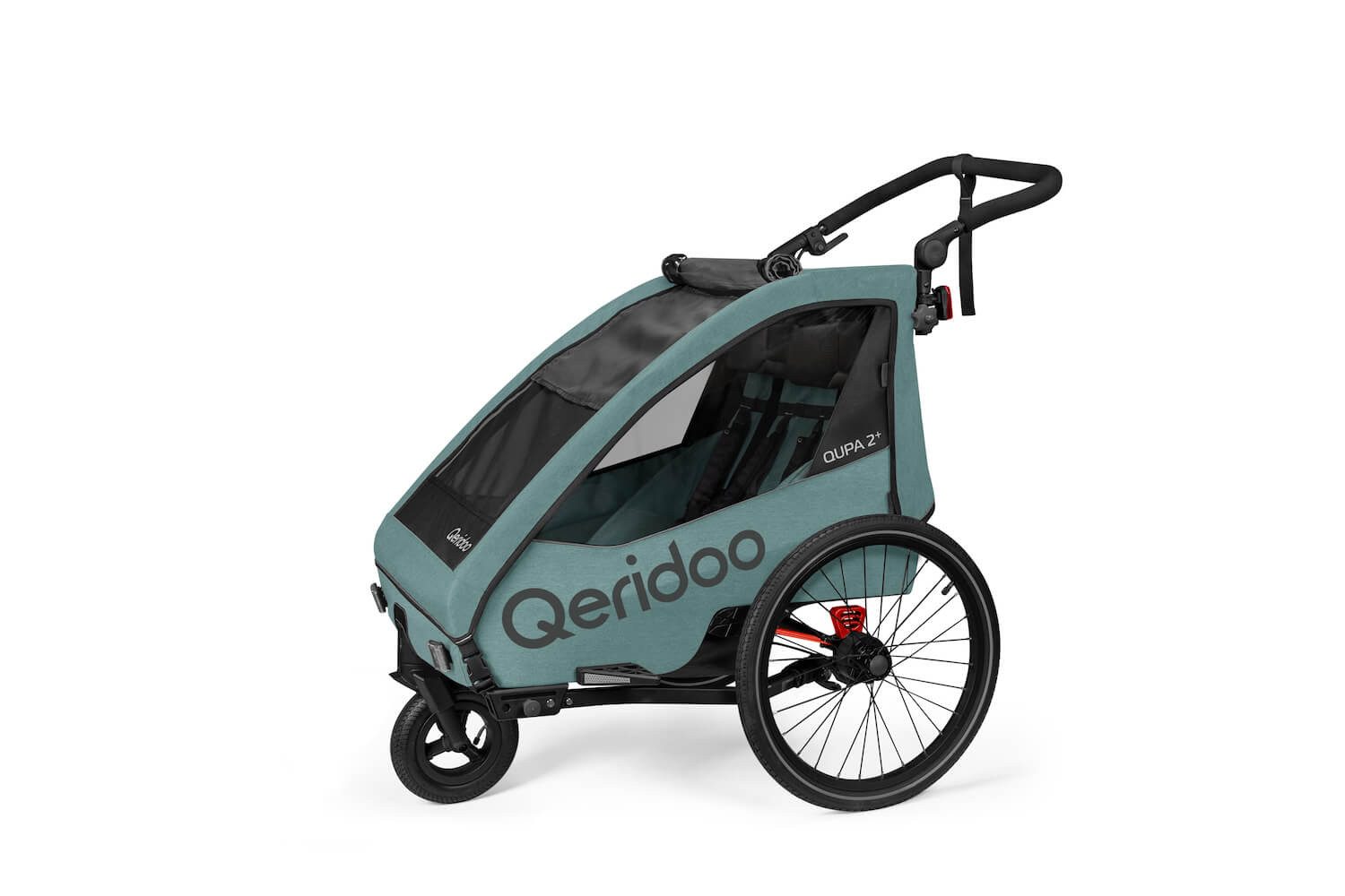 Qeridoo Fahrradkinderanhänger Qupa Plus 2 - Kinderfahrradanhänger für 2 Kinder