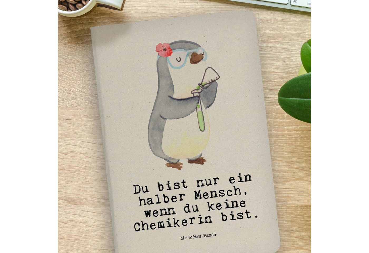 Thumbnail - Mr. & Mrs. Panda Notizbuch Chemikerin Herz - Transparent - Geschenk, DIN A4 Notizbuch Für Schule Mr. & Mrs. Panda, Premi...