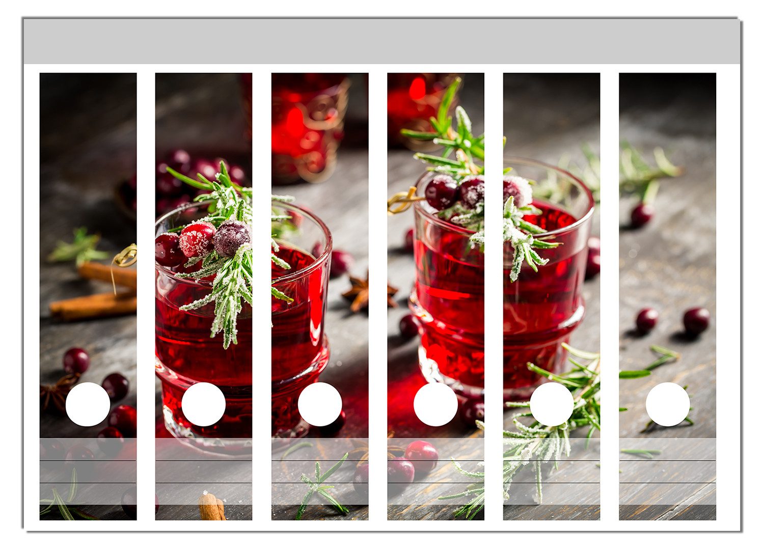 Wallario Etiketten Winterlicher Cranberry-Punsch mit Rosmarin, Ordnerrücken-Sticker in verschiedenen Ausführungen