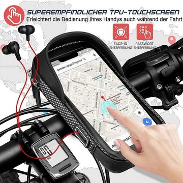 NUODWELL Handy-Lenkertasche Handyhalterung für Fahrrad Motorrad wasserdicht, Fahrradtasche Lenker