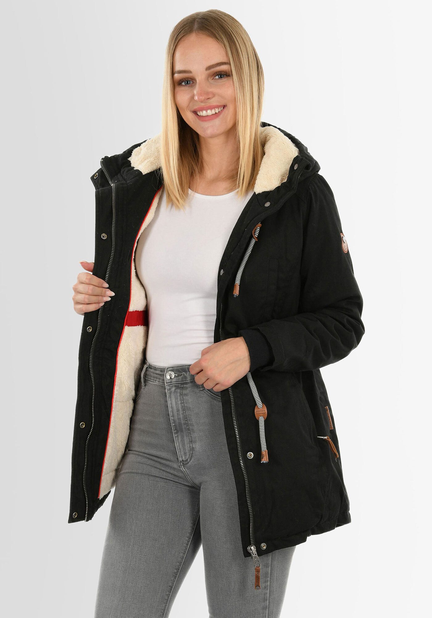 Navahoo Winterjacke Ireliaa mit warmen Teddyfell