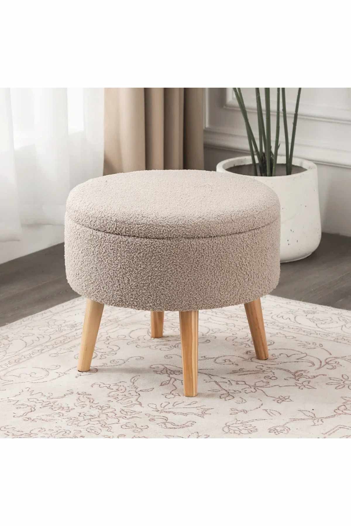 Skye Decor Pouf Bliss-Berlin (1-St., 1 Pouf), Mit Eschenholzbeinen