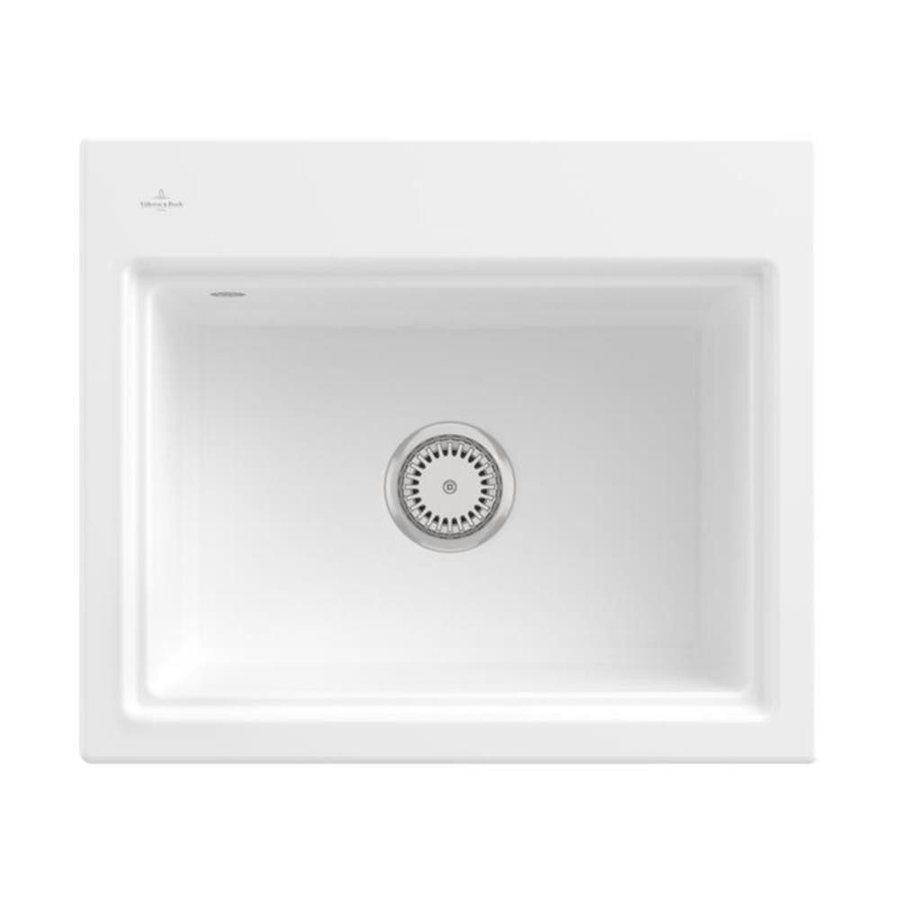 Villeroy & Boch Küchenspüle Subway Style 60 S Classicline RW Stone White mit Handbetätigung und Ab, 60/510 cm