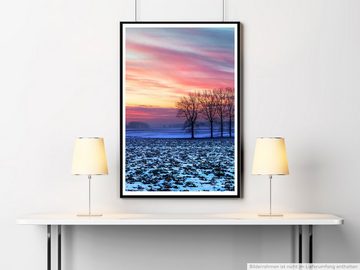 Sinus Art Poster 60x90cm Landschaftsfotografie Poster Bäume vor buntem Himmel