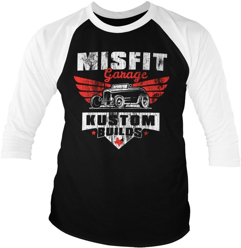 T-Shirt Kustom Builds Baseball 3/4 Sleeve Tee