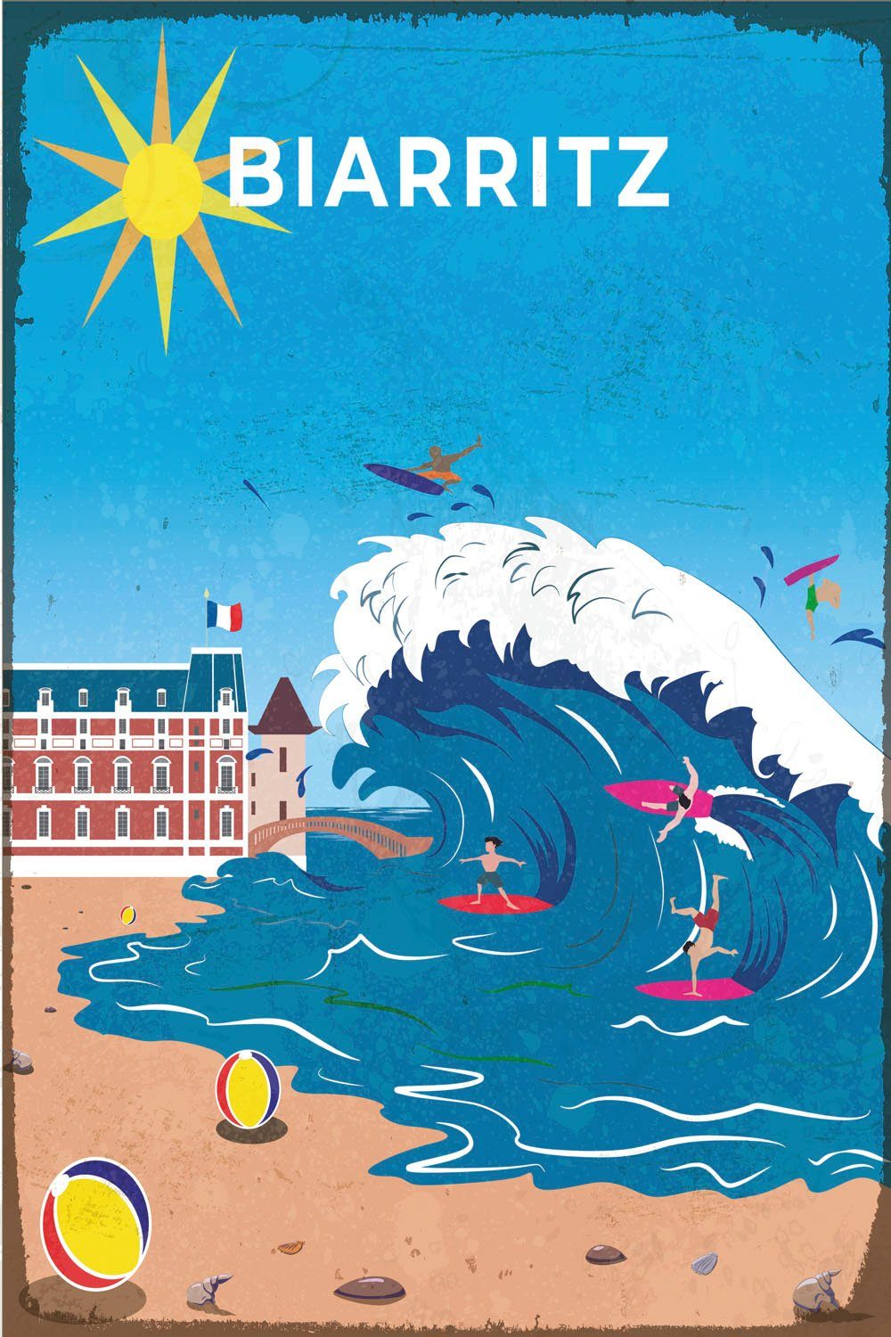 queence Metallbild Biarritz Beach, Meer, Strand, Strandbilder (1 St), Stahlschilder