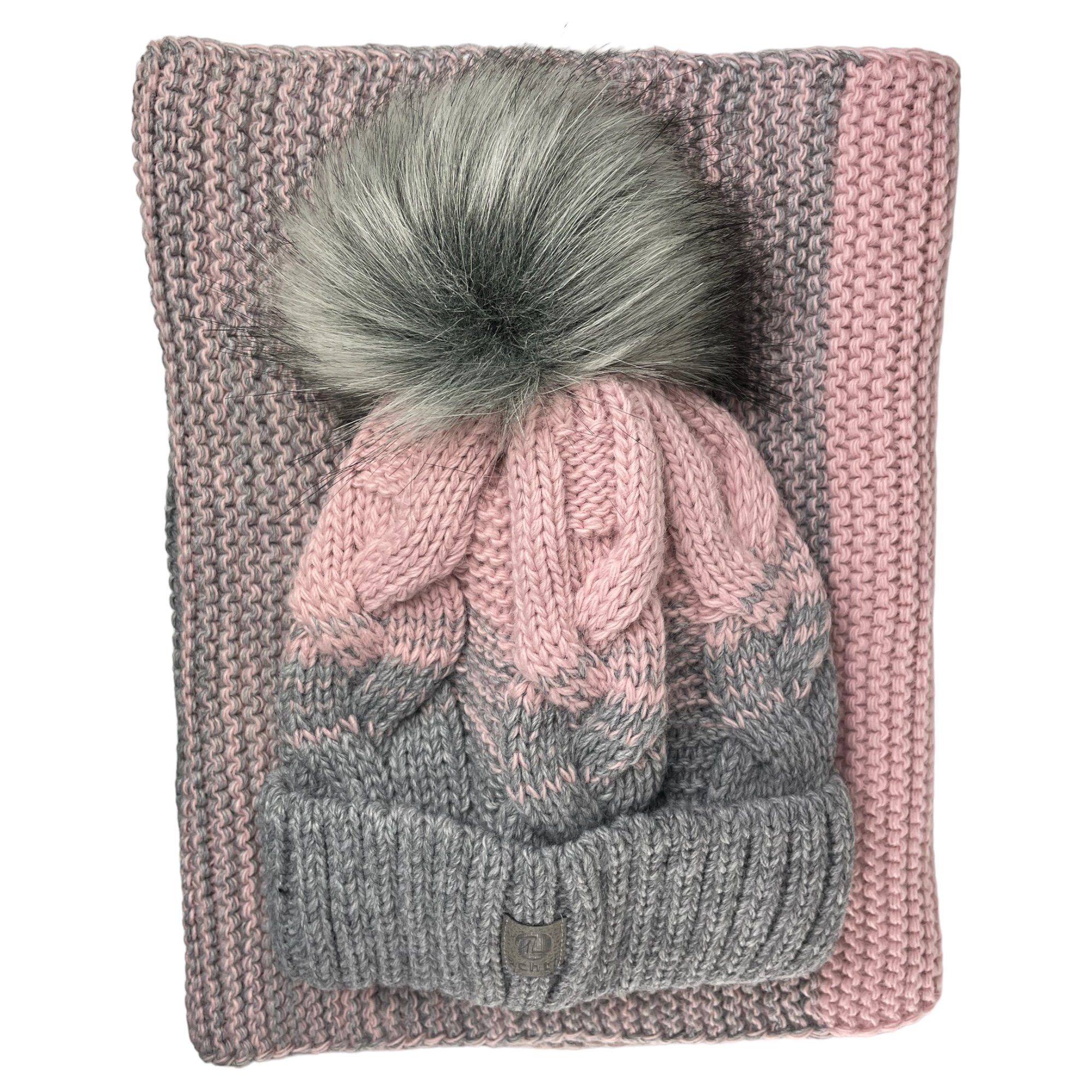 Taschen4life Bommelmütze Mütze & Schal Set achti 2469 (2er Set, Strickmütze günstig online kaufen