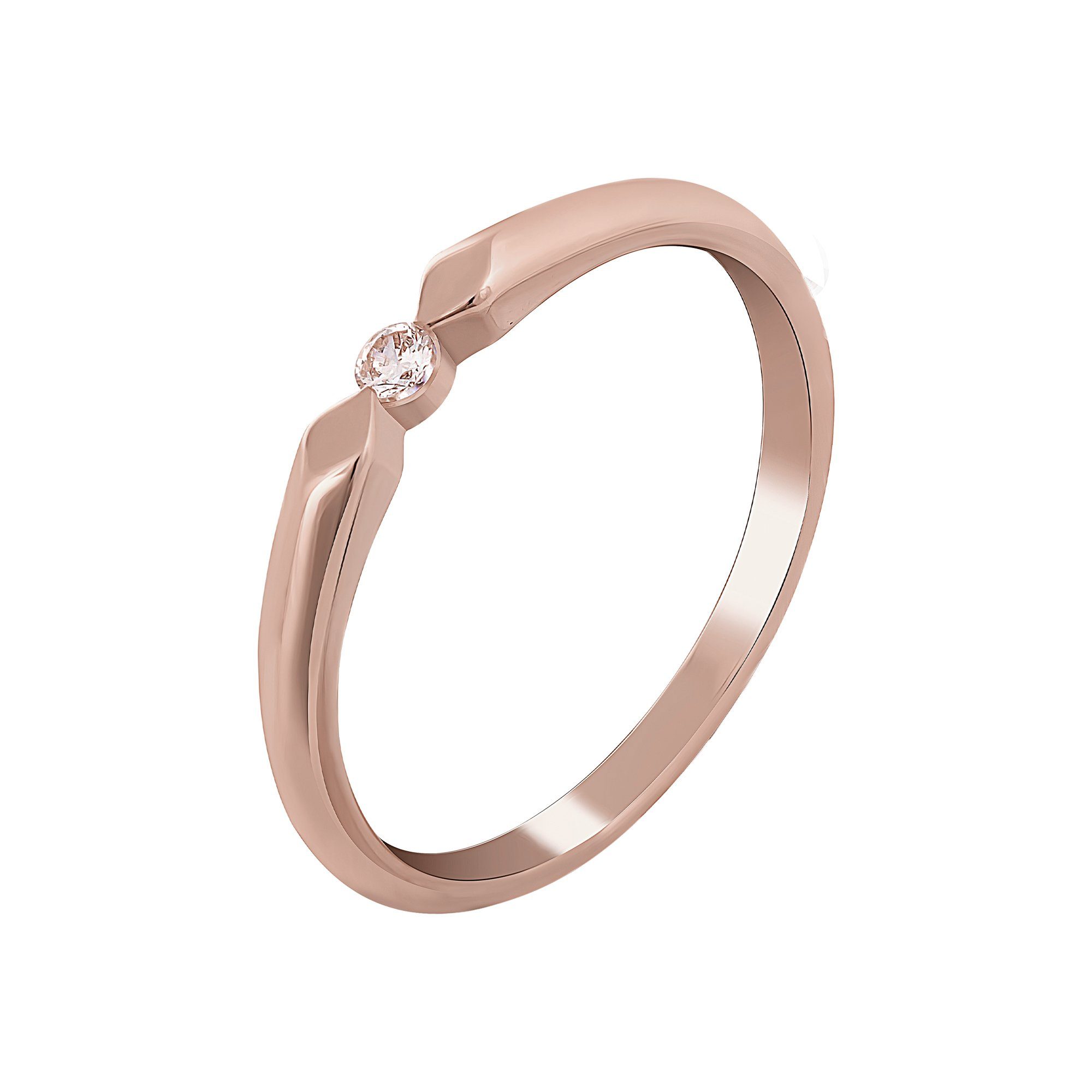 CAÏ Fingerring 925 Silber rosévergoldet mit Zirkonia
