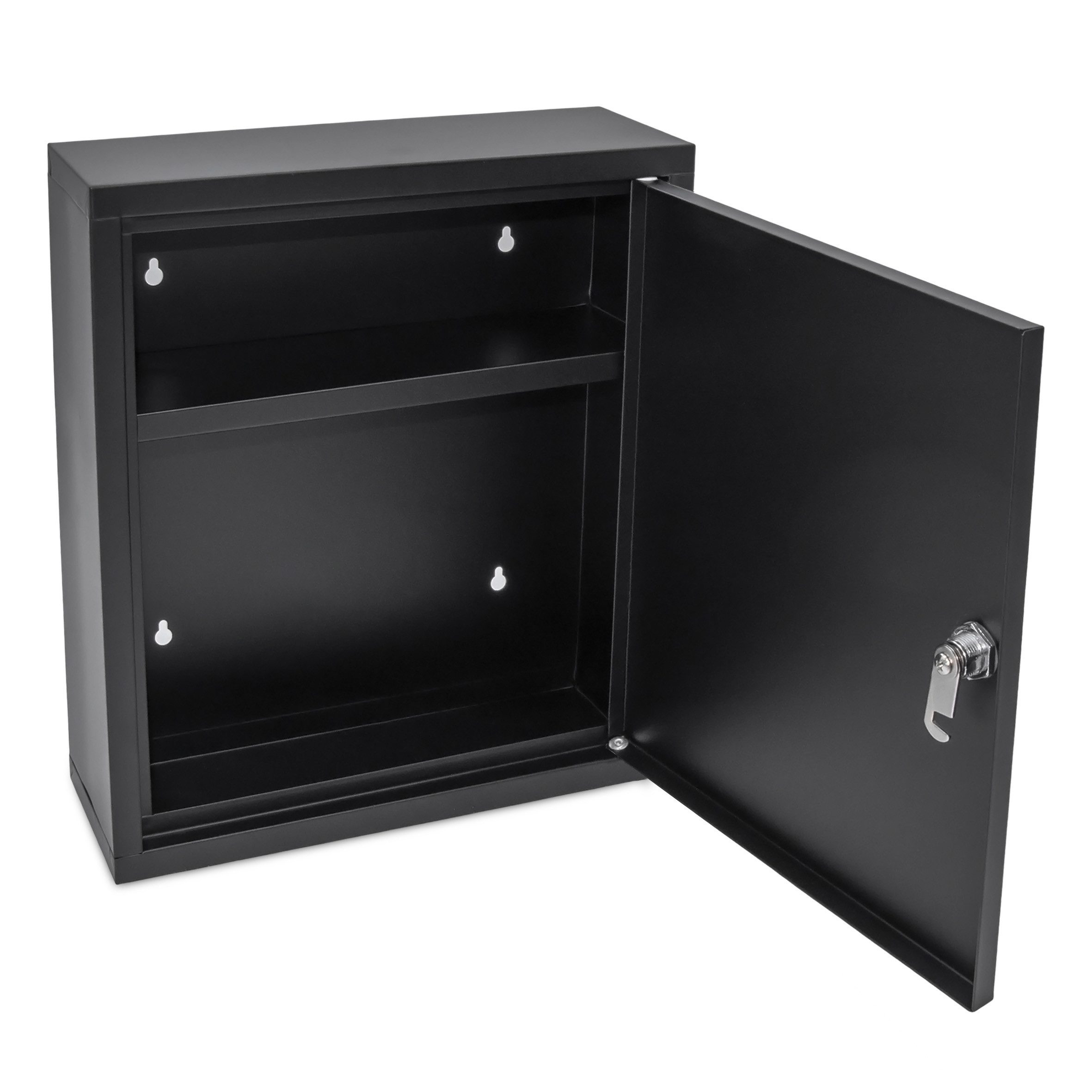 Spetebo Medizinschrank Metall Medizinschrank - 36 x 31 cm - Arzneischrank mit 2 Fächern (Anzahl, 1-St., Stück) abschließbar