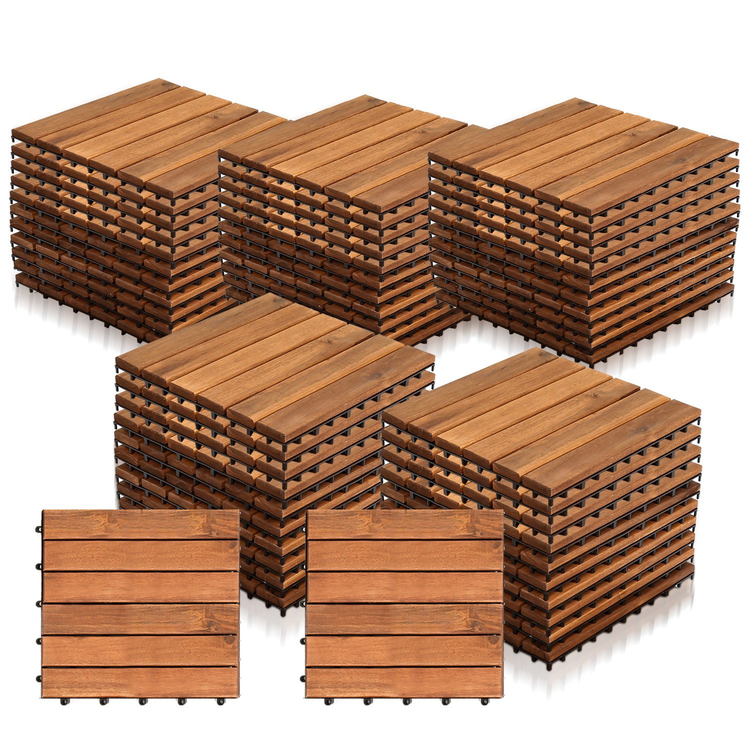 Clanmacy Holzfliesen 1m² oder 5m² Akazienholz günstig online kaufen