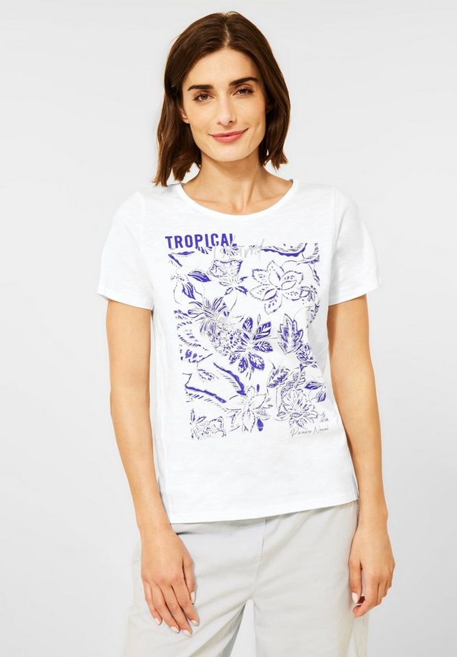 Cecil T-Shirt Cecil T-Shirt mit Fotoprint in Vanilla White (1-tlg) Locker  geschnitten, Basicstyle Halbarmshirt von CECIL, T-Shirt in einem Unidesign  mit Fotoprint