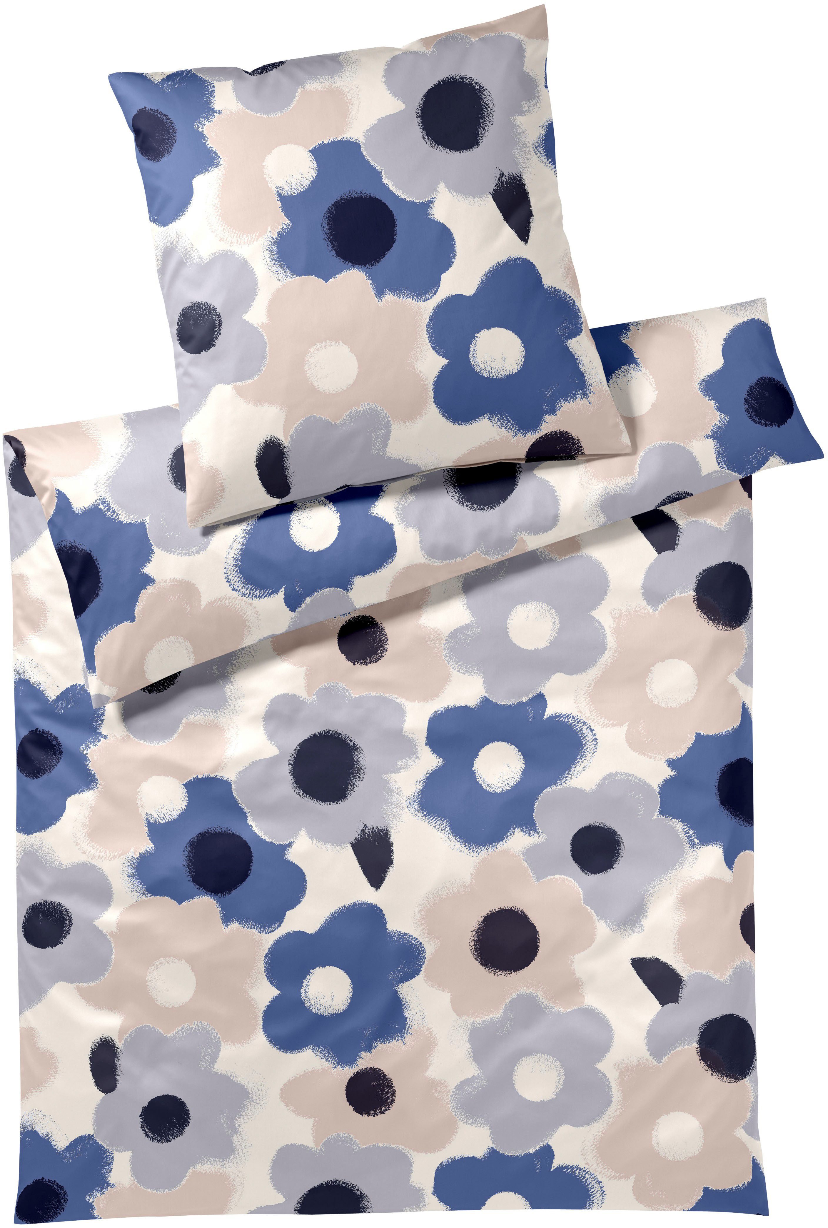 Elegante Bettwäsche Flowers, Mako-Satin, 2 teilig, günstig online kaufen