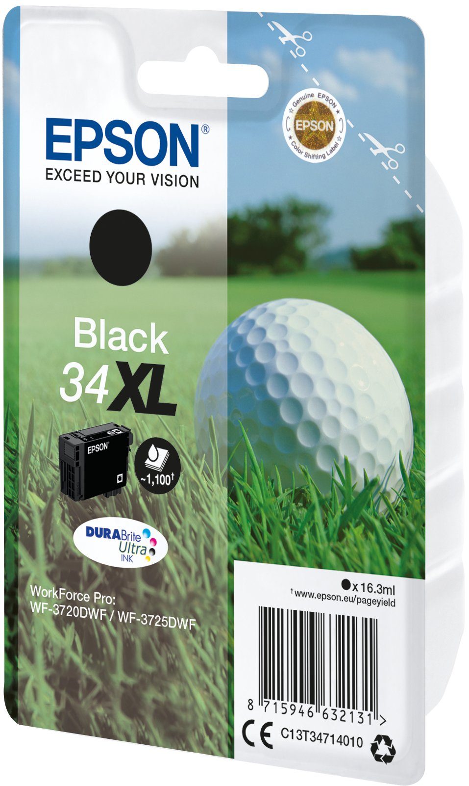 Epson Epson DURABrite Tintenpatrone schwarz Singlepack ball Golf Ink 34XL Black Ultra